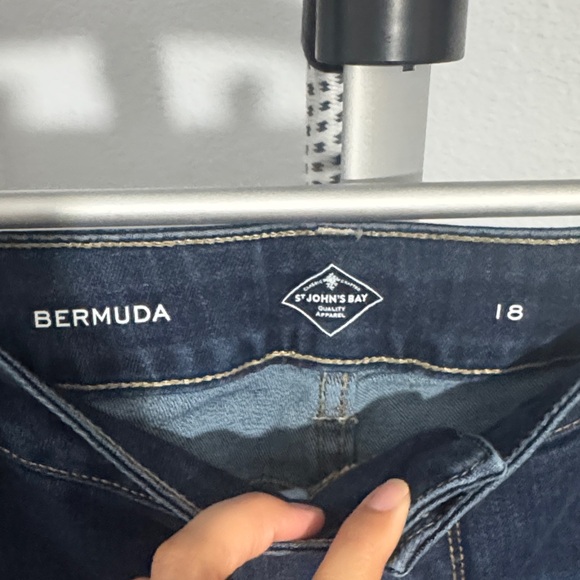 St. John's Bay Dark Blue Women's Bermuda Shorts - Picture 3 of 3